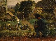 Jean-Franc Millet Garden Scene painting